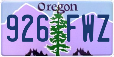 OR license plate 926FWZ