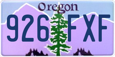 OR license plate 926FXF