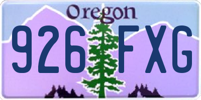OR license plate 926FXG
