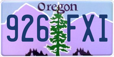 OR license plate 926FXI