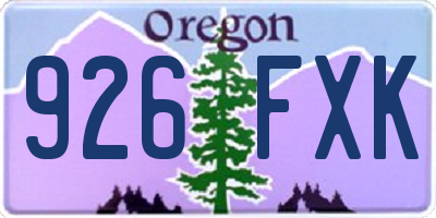 OR license plate 926FXK