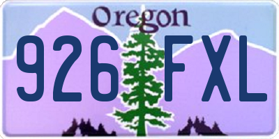 OR license plate 926FXL