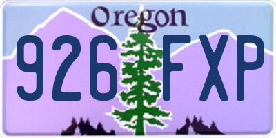 OR license plate 926FXP
