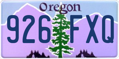 OR license plate 926FXQ