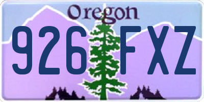 OR license plate 926FXZ