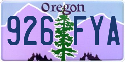 OR license plate 926FYA