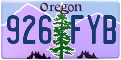 OR license plate 926FYB