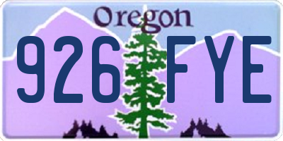 OR license plate 926FYE