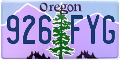OR license plate 926FYG