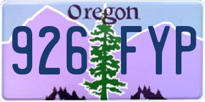 OR license plate 926FYP