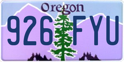 OR license plate 926FYU