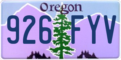 OR license plate 926FYV