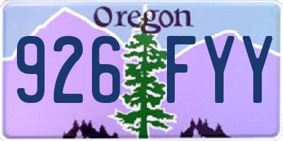 OR license plate 926FYY