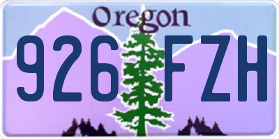 OR license plate 926FZH