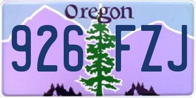 OR license plate 926FZJ