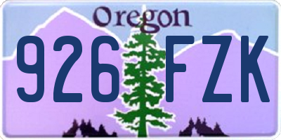 OR license plate 926FZK