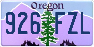 OR license plate 926FZL