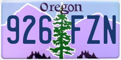 OR license plate 926FZN