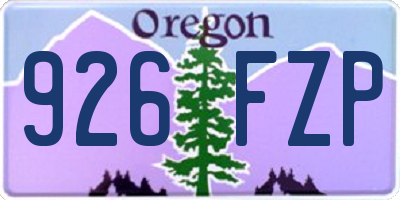 OR license plate 926FZP
