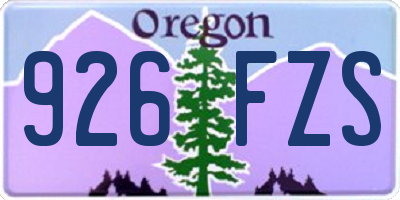 OR license plate 926FZS
