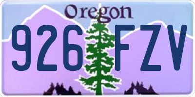 OR license plate 926FZV