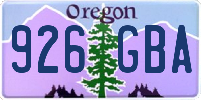 OR license plate 926GBA