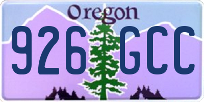 OR license plate 926GCC