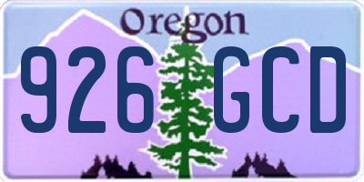 OR license plate 926GCD