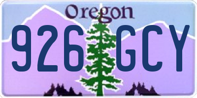 OR license plate 926GCY