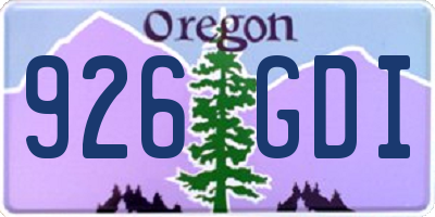 OR license plate 926GDI