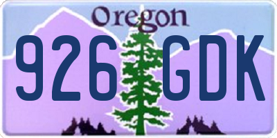 OR license plate 926GDK