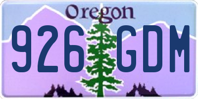 OR license plate 926GDM