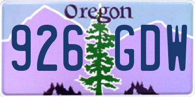 OR license plate 926GDW