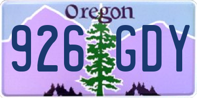 OR license plate 926GDY