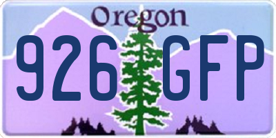 OR license plate 926GFP