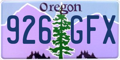 OR license plate 926GFX