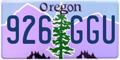 OR license plate 926GGU