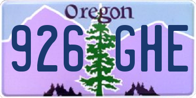 OR license plate 926GHE