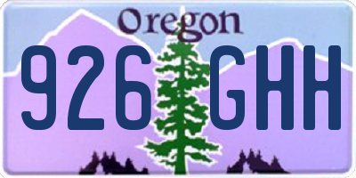 OR license plate 926GHH