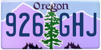 OR license plate 926GHJ