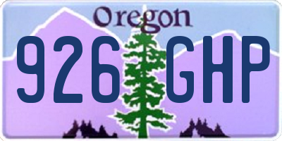 OR license plate 926GHP