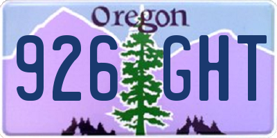 OR license plate 926GHT