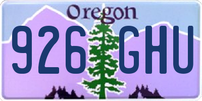 OR license plate 926GHU