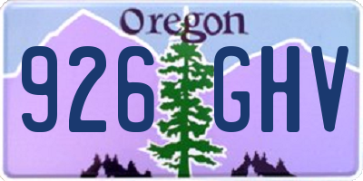 OR license plate 926GHV