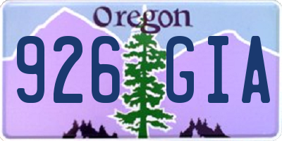 OR license plate 926GIA