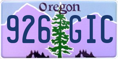 OR license plate 926GIC