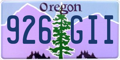 OR license plate 926GII