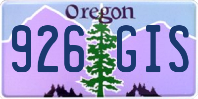 OR license plate 926GIS