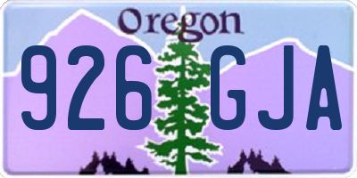 OR license plate 926GJA