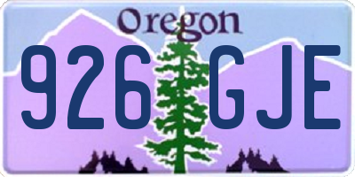 OR license plate 926GJE